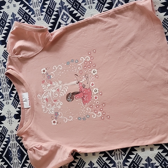Hanna Andersson Blush with Sparkle Trim Tee - Picture 1 of 8